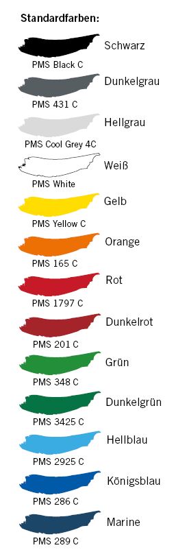 Standard colour heatseal badges